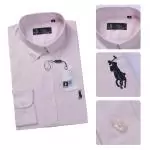 ralph lauren hommes createur chemises manche longue 2019U polo bresil poney coton rose clair